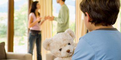 Parents having discussion in front of child..