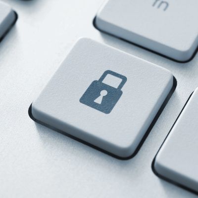 Keyboard key with a lock icon symbolizing security or privacy.