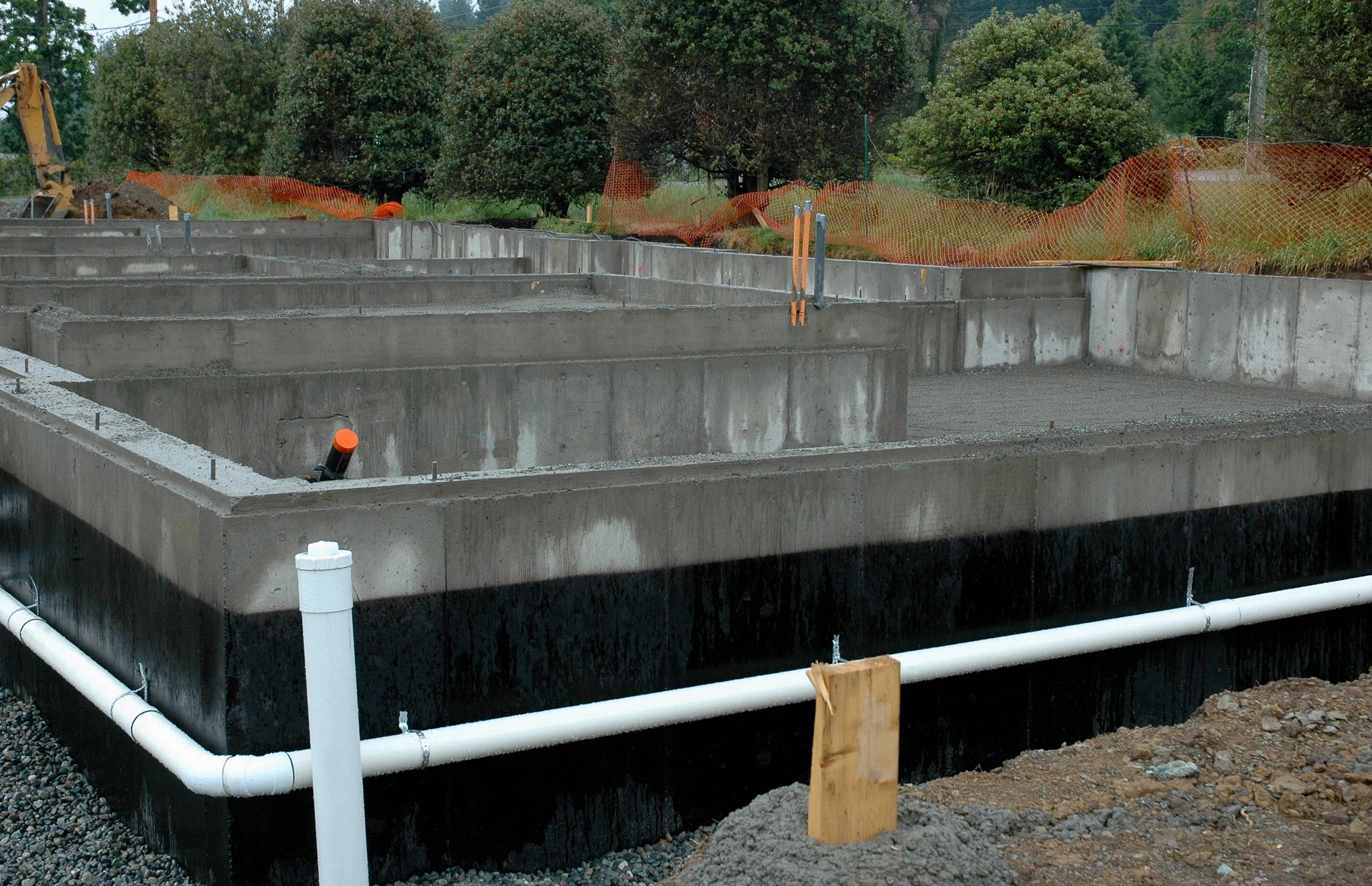 Photo of a concrete house foundation