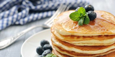 Stack of Pancakes with Blueberries
