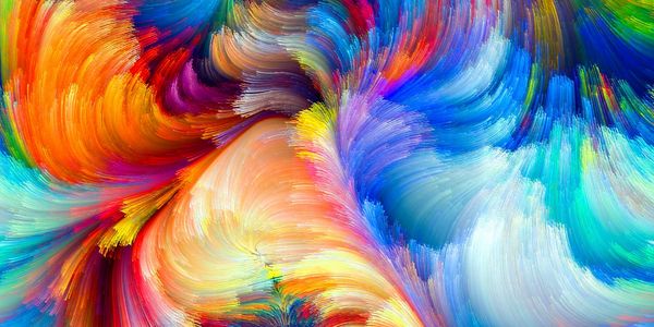 colorful abstract artwork of flowing brushstrokes creating movement