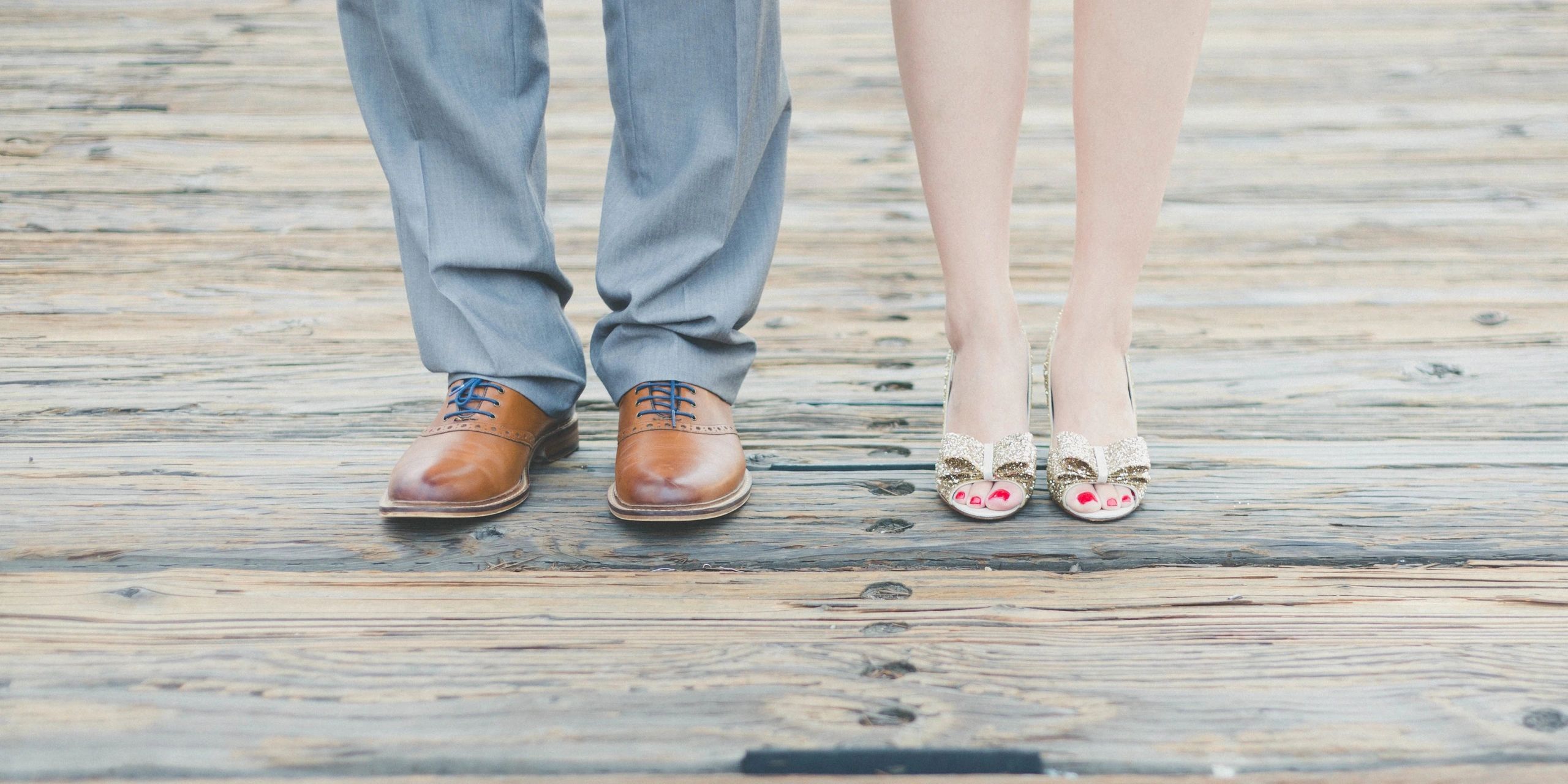 A man and a woman's shoes