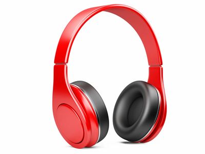Red wireless headphones