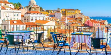 Cafe view of Douro River, Portugal, river cruise destination 