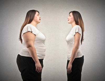 before and after  weight loss large woman losing weight achieving ideal weight loss