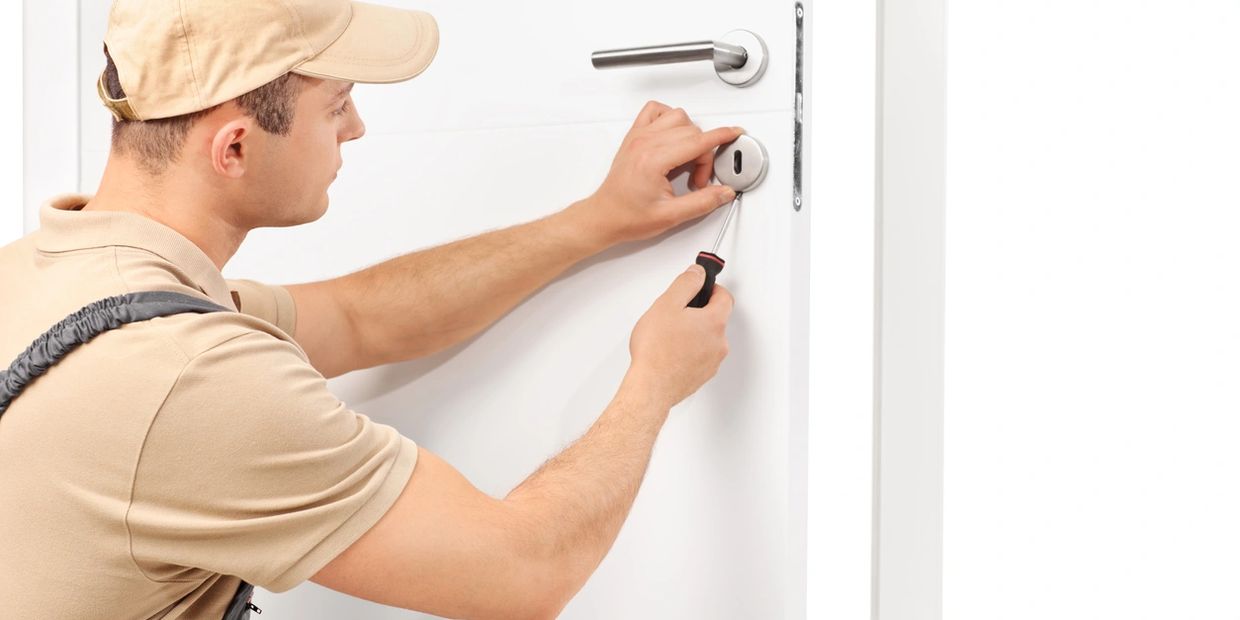 installing door lock and handle