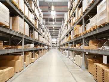 Inventory placed on shelves 