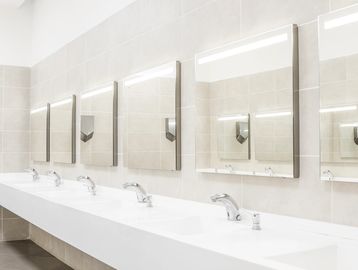 Public Restrooms
located on the first level of the N. Adams Parking Garage