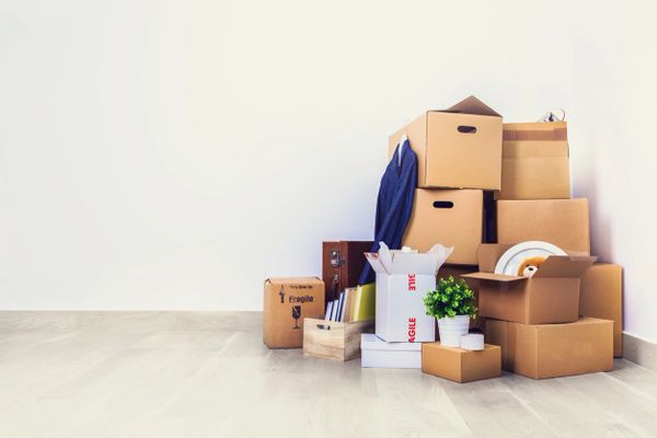 boxes of household items that need to be disposed of