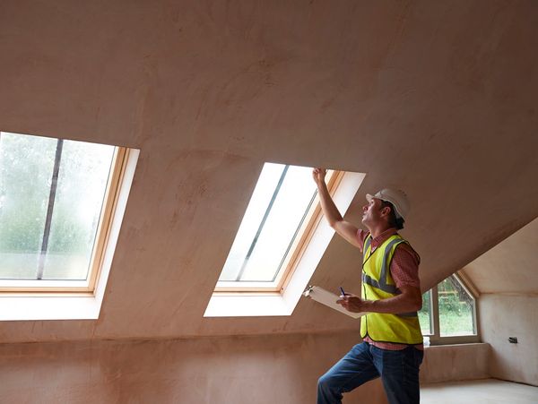 A professional inspecting a new house interior