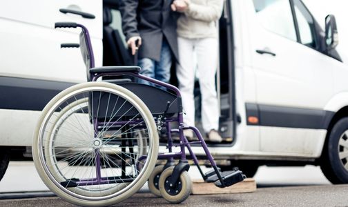 manual wheelchair outside van