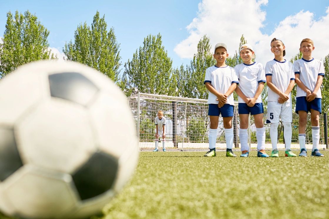 Kids playing soccer