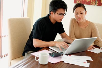 Customers on a laptop