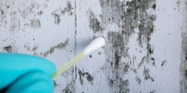 Mold testing using swab surface test method in New Port Richey Florida.