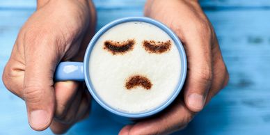 Coffee mug with frown