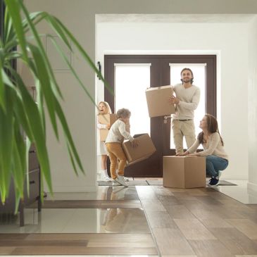 A family moving into a new home.