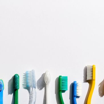 A selection of toothbrush heads to indicate how different each of our personalities are 