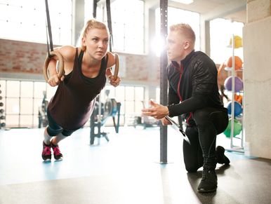 A woman performing exercise in a Physiotherapy session