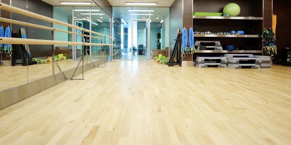 wood floors in ballet, dance, and workout studio