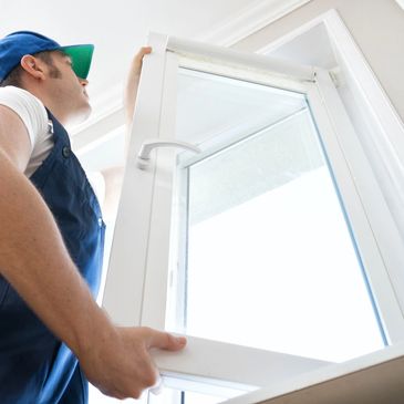 Man washing a window