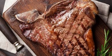 Steak on a cutting board