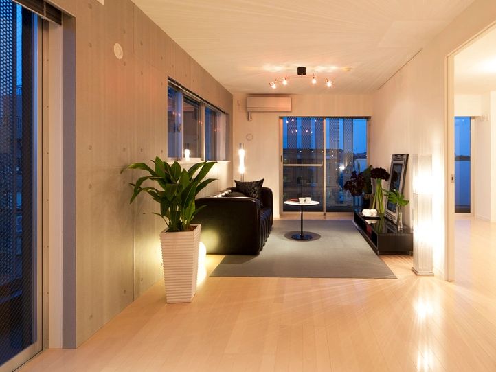 Bright co-op or condo apartment with modern furniture and new flooring