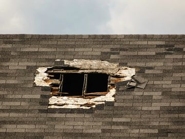 roof damage : hole