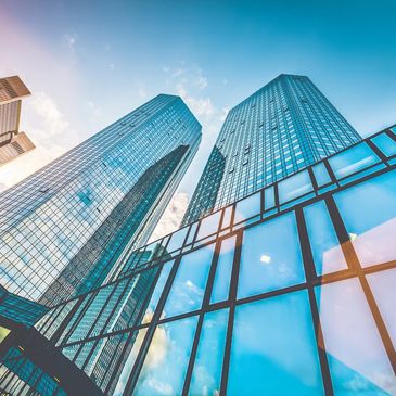 Office buildings with lighting control system.s