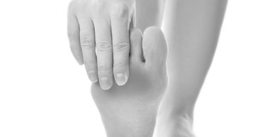 Plantar fasciitis pain in the bottom of the foot