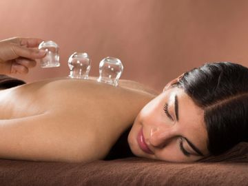 Person receiving cupping