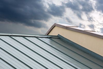 close up image of metal roofing on house