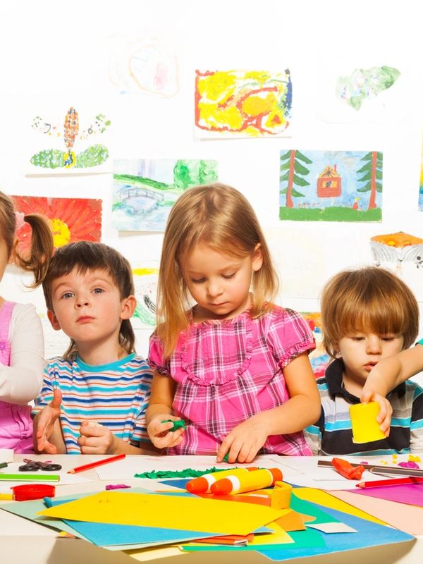 children doing arts & crafts at daycare