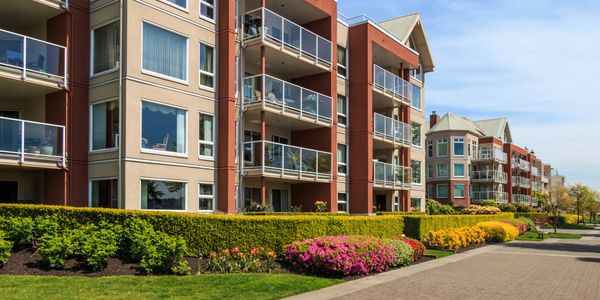 A well maintained block of flats by property management company