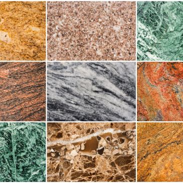 Various colorful marble textures in a grid format.