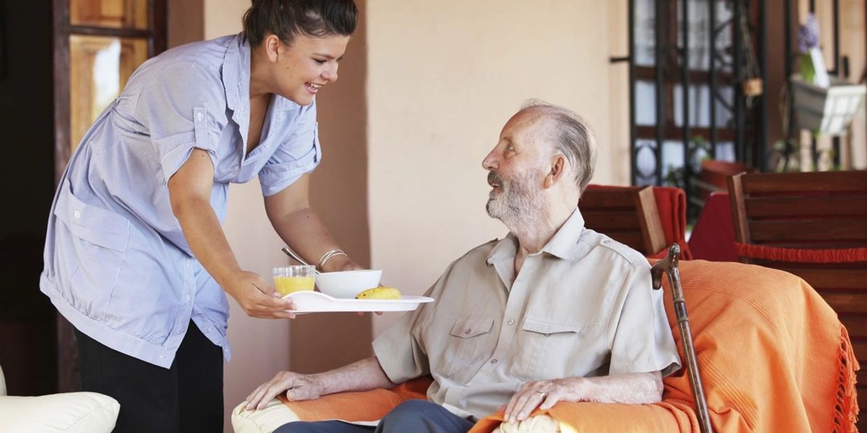 A woman serving food