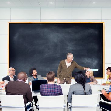 A professor teaching a class