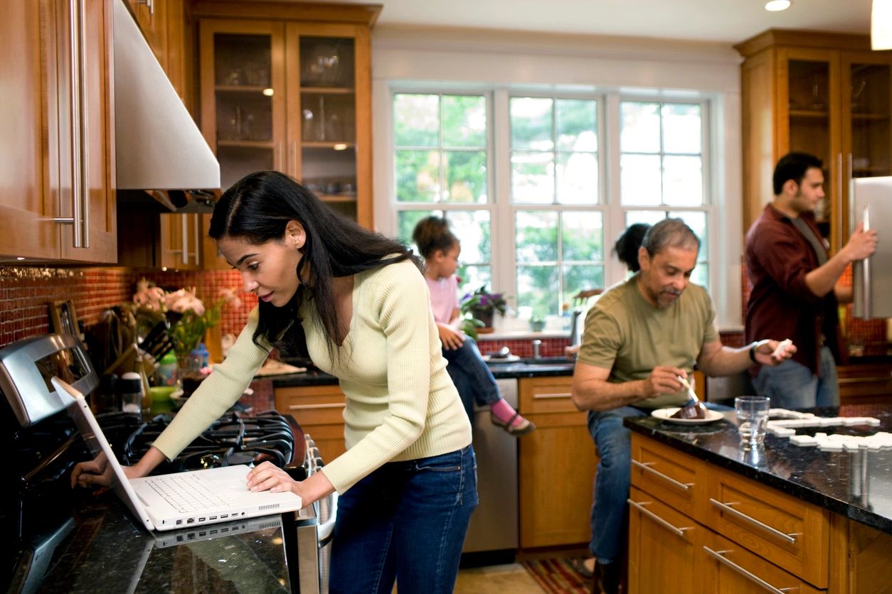 A family shares a day being together.