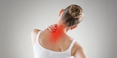 Neck pain from a car accident or sports injuries.