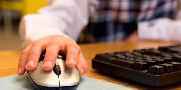 Student using computer