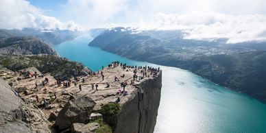 Preikestolen , Rogaland Norway.  Lysefjorden cruise