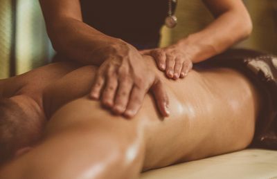 Person receiving Therapeutic Back Massage