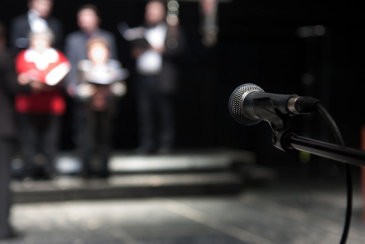 microphone on a stand 
