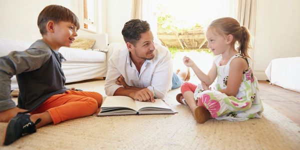 Family group reading.