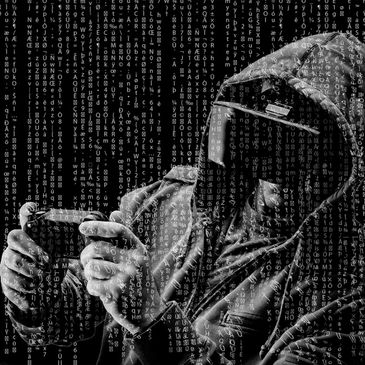 Matrix style hacker image