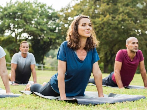 corporate yoga, group yoga