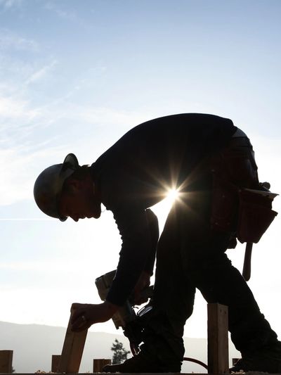 Man working on construction site