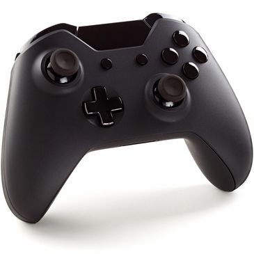 A black gaming controller