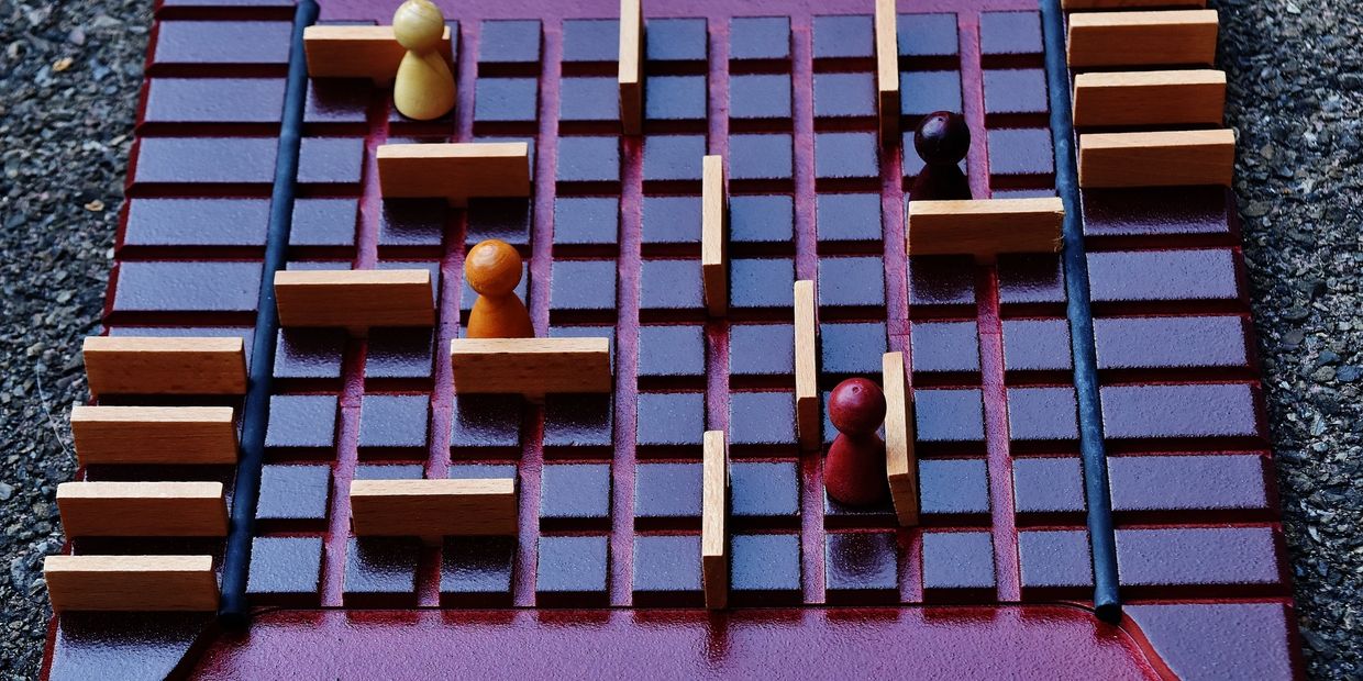 board game with pawns and pieces