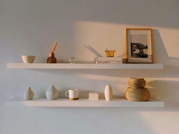 simply organized shelves