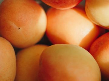 Close-up of ripe peaches.